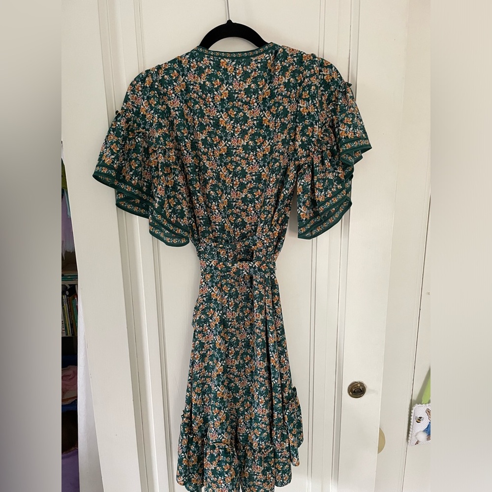 Max studio size small green floral wrap dress - Picture 5 of 5